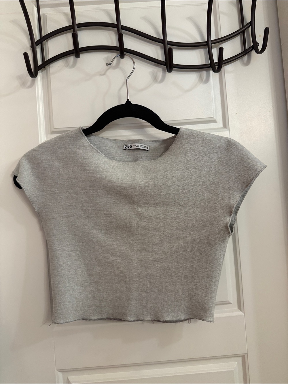 Zara grey crop top S